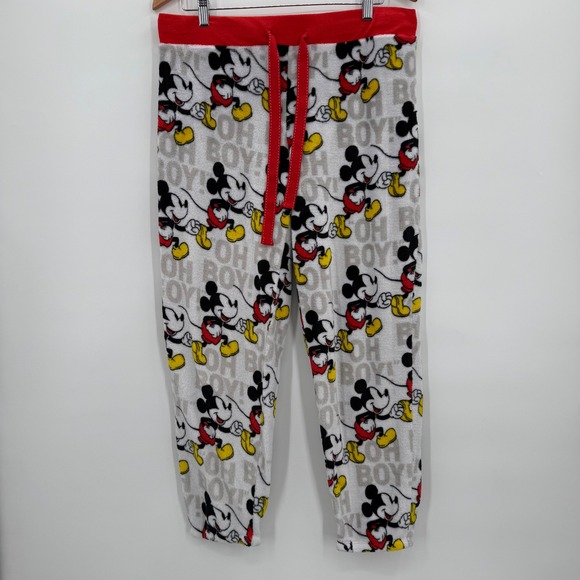 Disney Mickey Mouse Oh Boy Plush Pajama Pants Sleepwear Women's Size Large - Picture 2 of 6